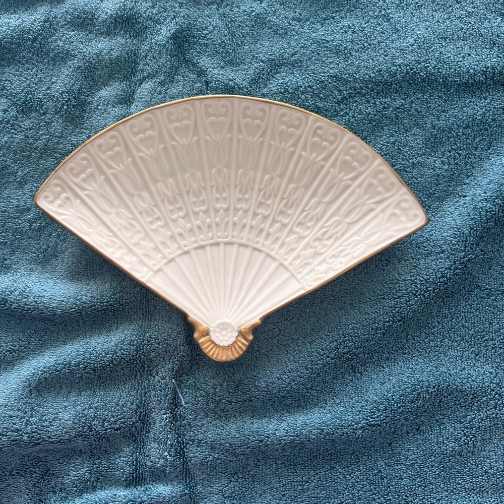 VTG Lenox Empress fan tray collectible home decor gold